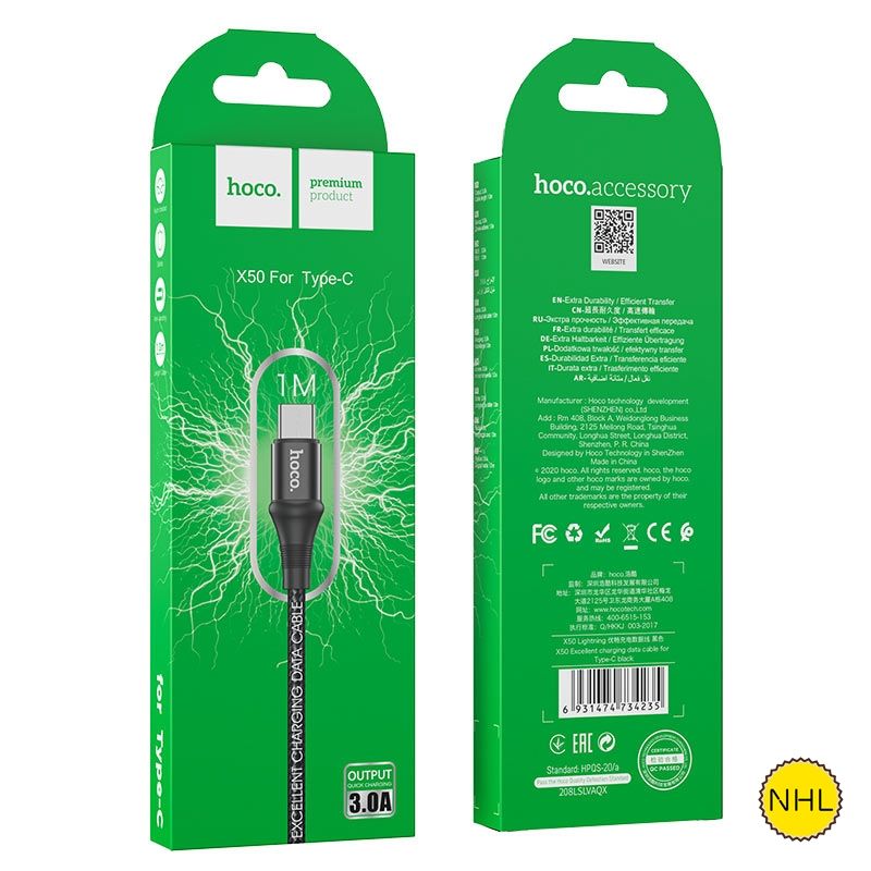 Dây Cáp Sạc Nhanh Typec Hoco X50