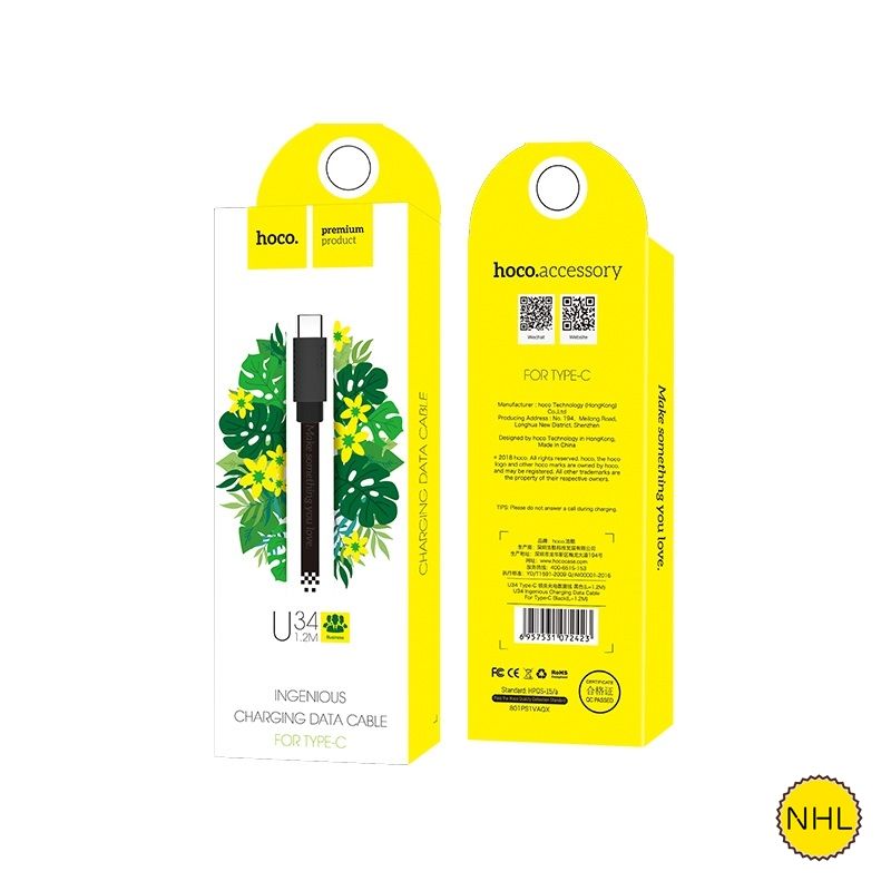 Dây Cáp Sạc Nhanh Typec Hoco u34