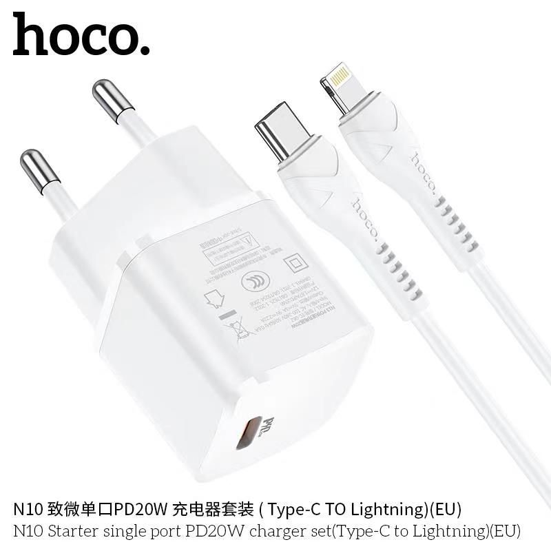 Bộ sạc Typec - Lightning Hoco N10