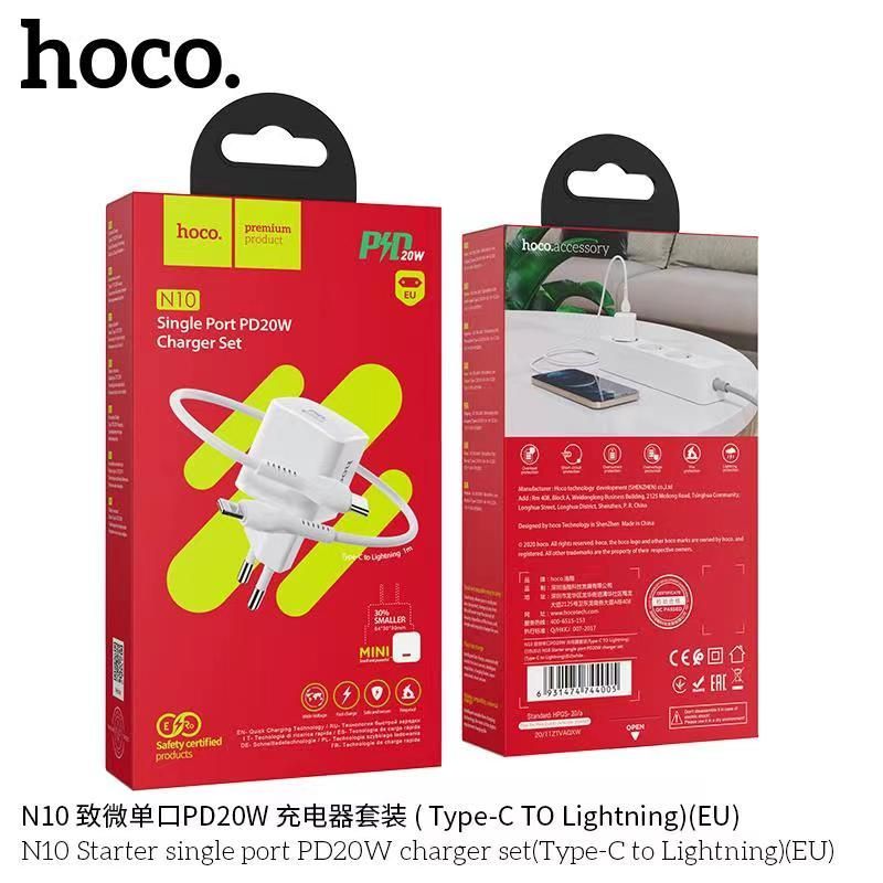 Bộ sạc Typec - Lightning Hoco N10