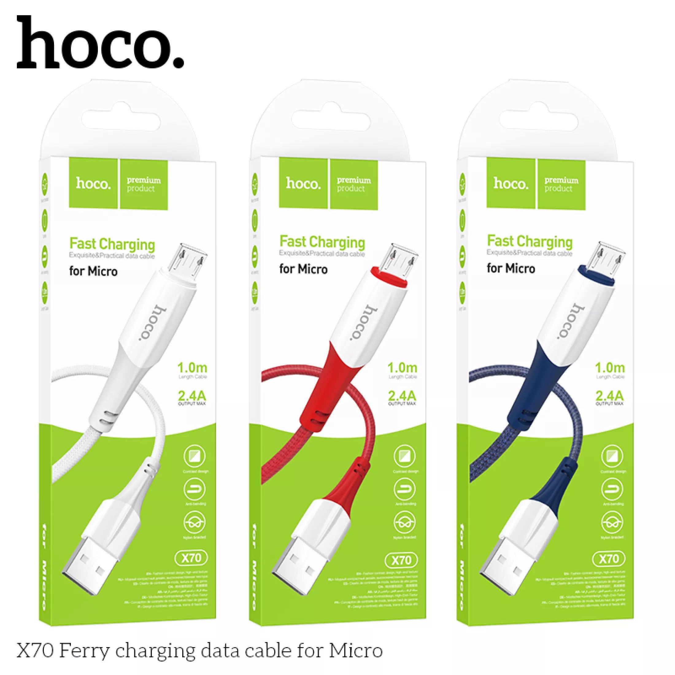 Cáp sạc nhanh Micro Hoco X70