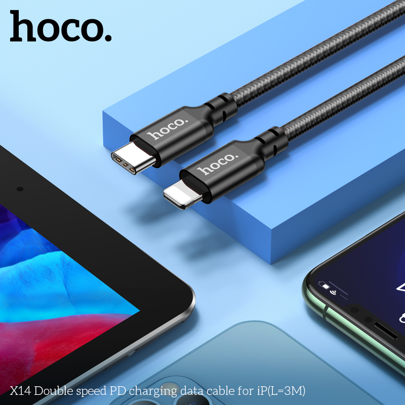 Cáp Type-C to iP Hoco X14 20w 3m giá tốt