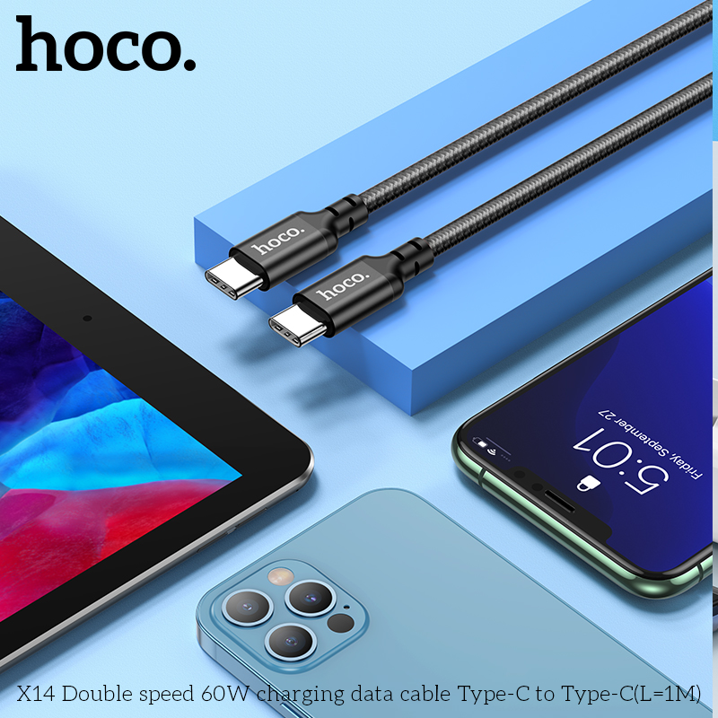 Cáp Type-C to Type-C Hoco X14 60w giá tốt