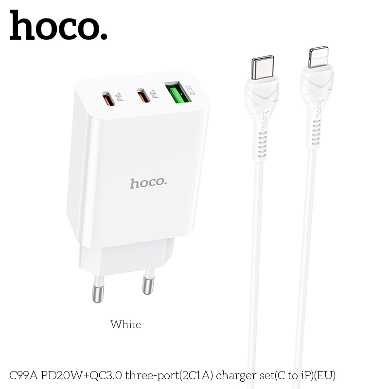 Bộ Sạc Type-C to iP Hoco C99A 20w