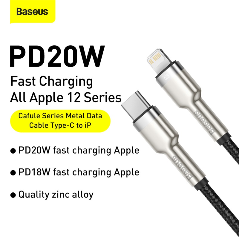Cáp Type-C to iP Baseus CATLJK-A01 20w 1m