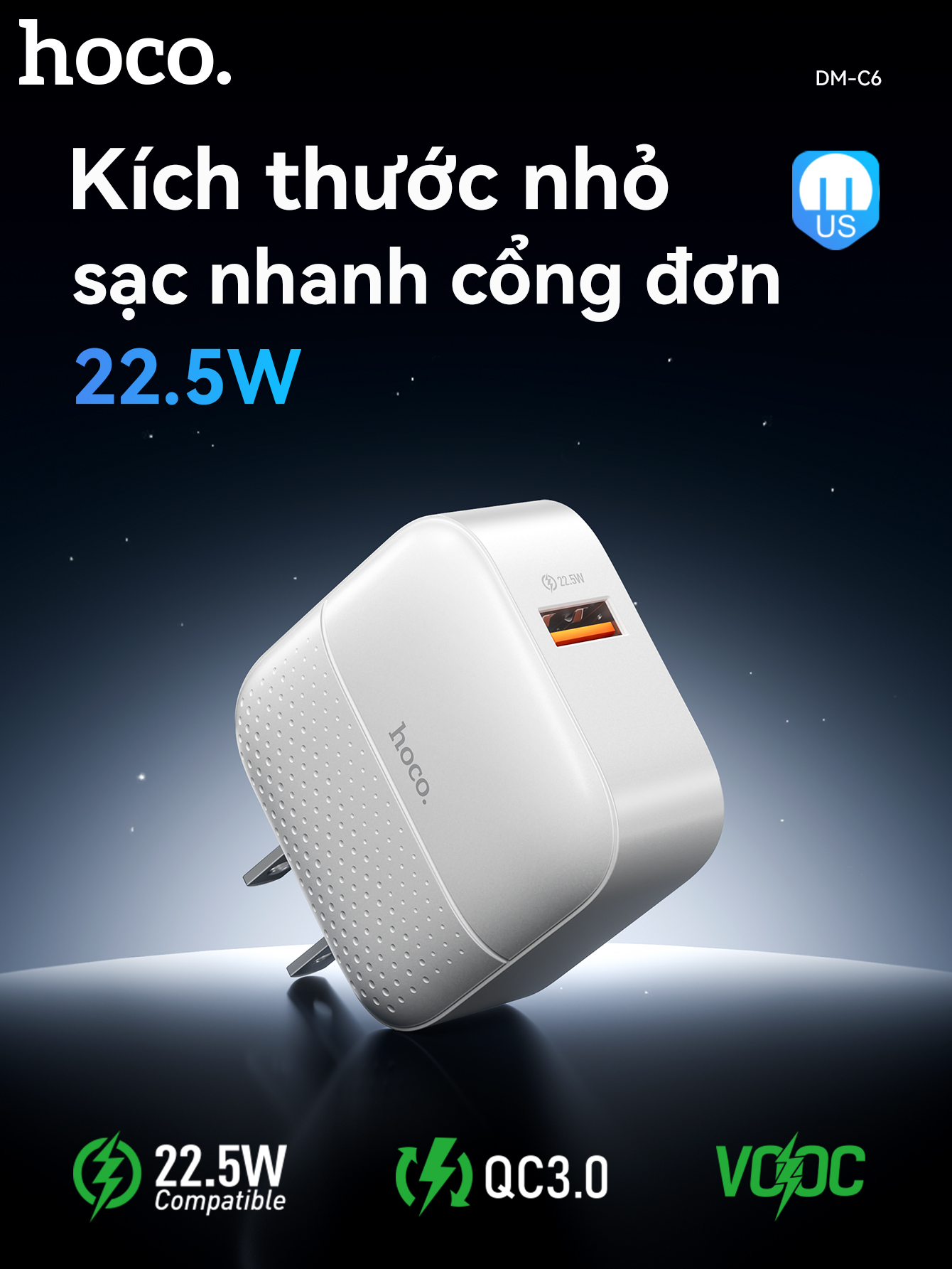 Củ Sạc Hoco DM-C6 22.5w giá tốt