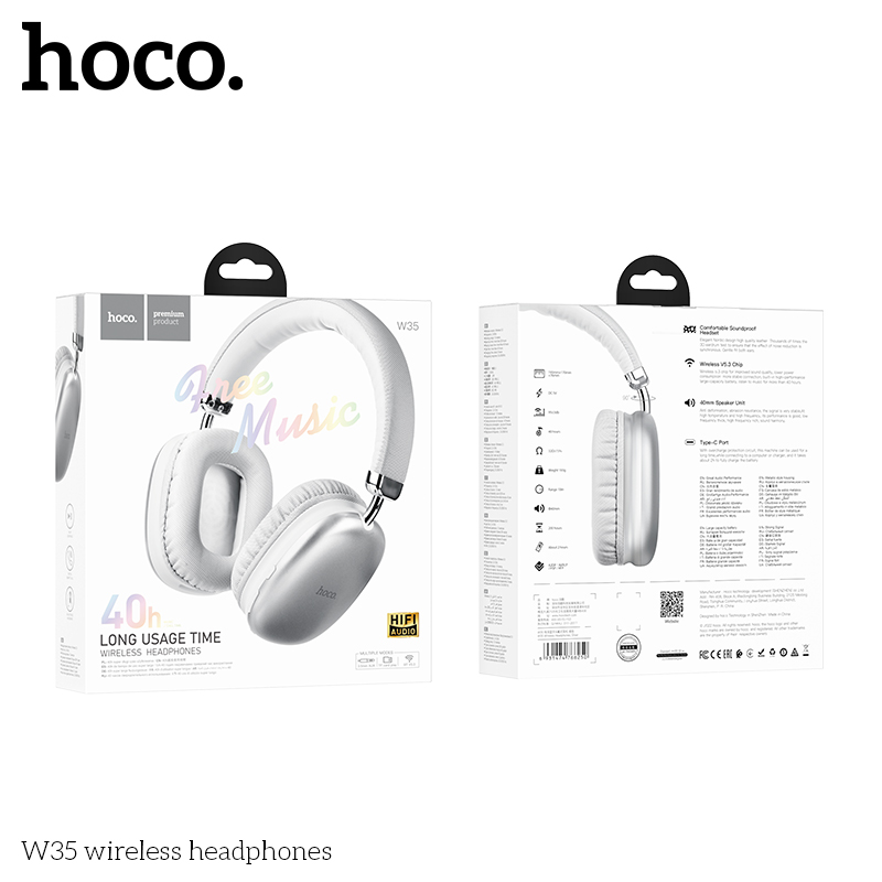 Bán buôn tai nghe Hoco W35 Max hỗ trợ AUX, TF card