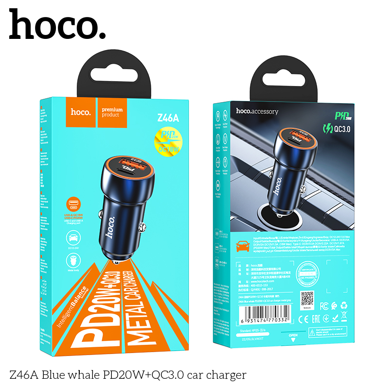Tẩu Sạc Ô Tô Hoco Z46A 20w giá sỉ