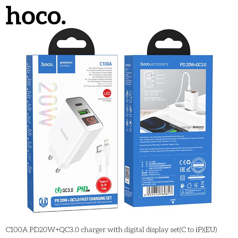 Bộ Sạc Type-C to iP Hoco C100A 20W