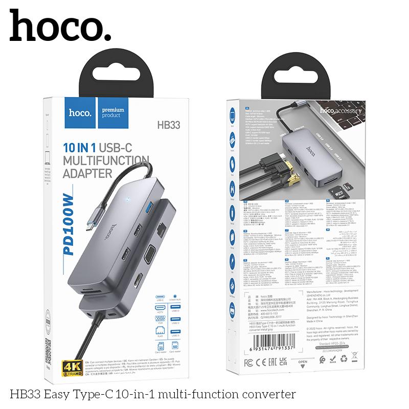 Cáp Chuyển Đổi Hoco HB33 Type-C 10in1