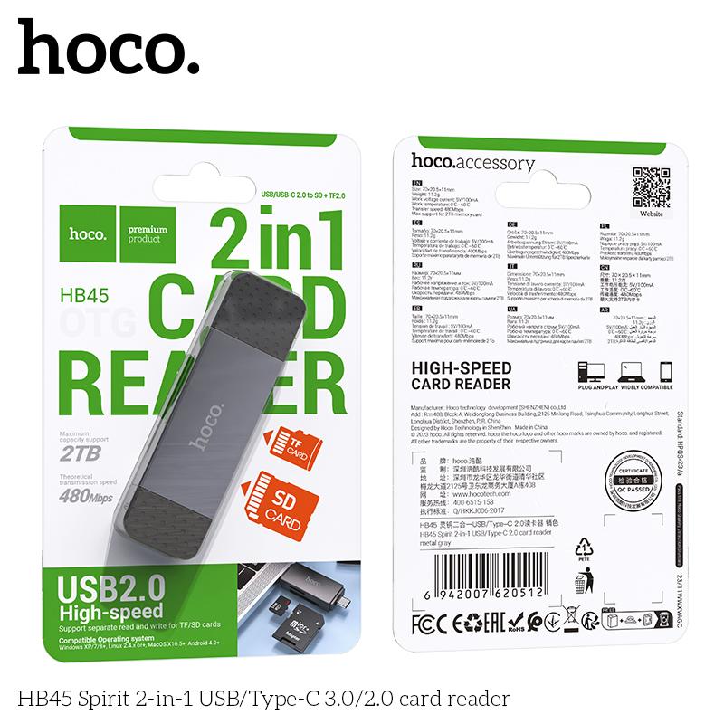 Đầu Đọc Thẻ Hoco HB45 USB/Type-C 2.0