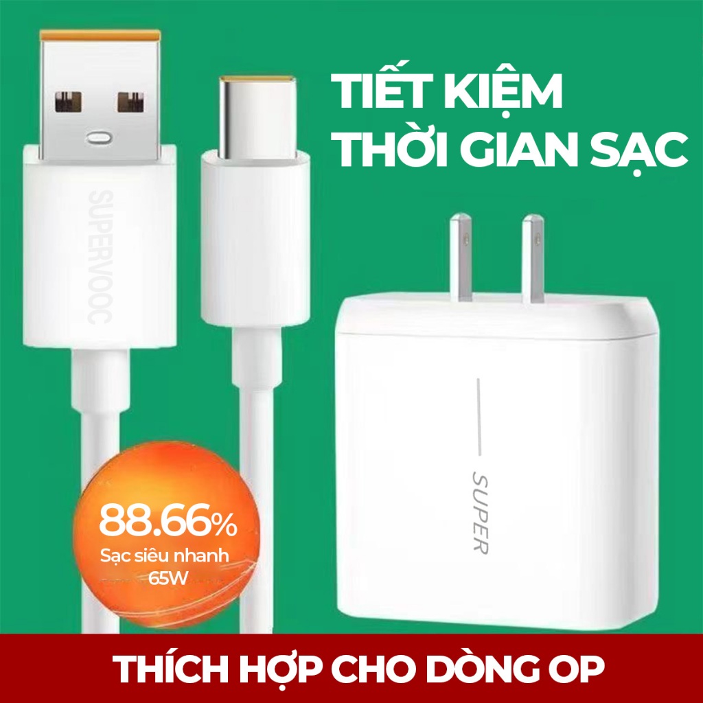 bán sỉ Bộ Sạc Type-C Vooc OP MaxiTech 65w