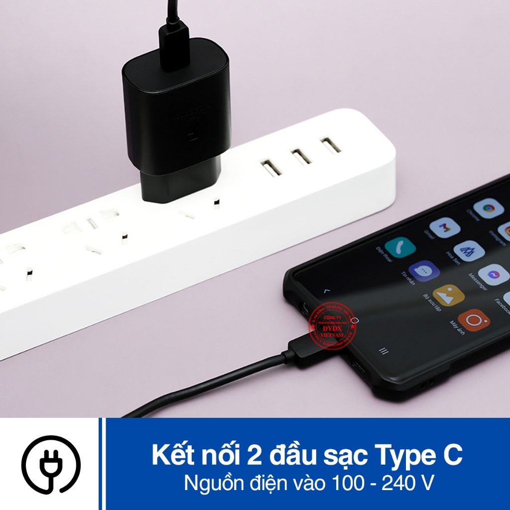 Sạc kèm dây Type-C MaxiTech 25w cho đại lý
