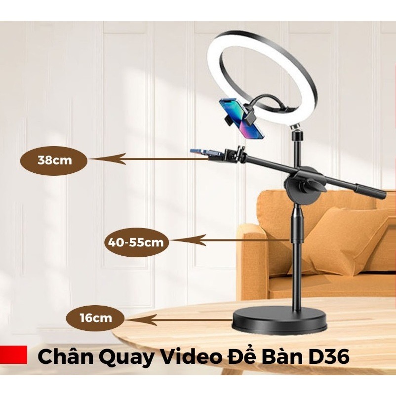 bán buôn Giá Quay Video Để Bàn D36 Xoay 360 Độ D36 -Chân Quay Video Chụp Ảnh Từ Trên Xuống Chắc Chắn Nhỏ Gọn