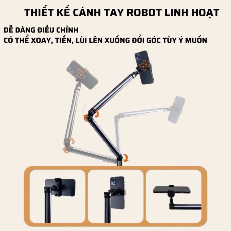 Giá đỡ điện thoại L01 giá đỡ cây treo trên sàn bằng kim loại cao 1,6m để xem phim quay hình video chụp ảnh livestream giá sỉ