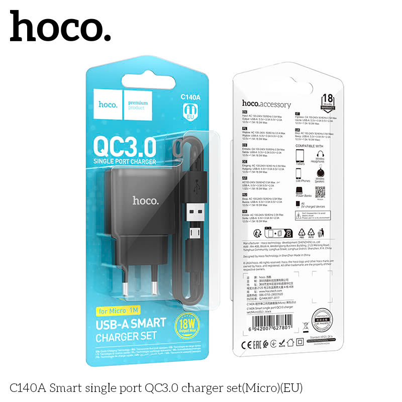 Bộ Sạc Micro Hoco C140A