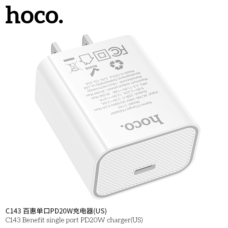 Bán buôn củ sạc Hoco C143 PD QC giá tốt