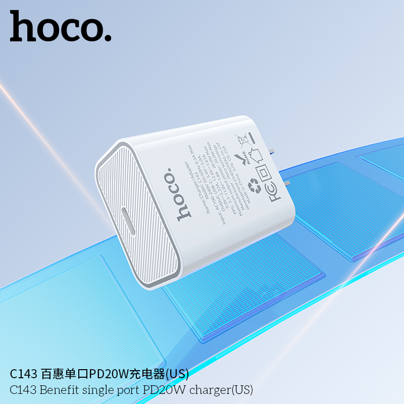 Củ sạc Hoco C143 Type-C 20W chân cắm Mỹ giá sỉ