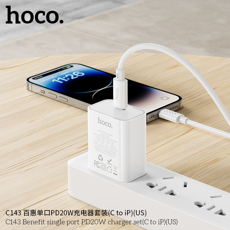Bộ sạc nhanh Hoco C143 iP chính hãng bán sỉ giá tốt