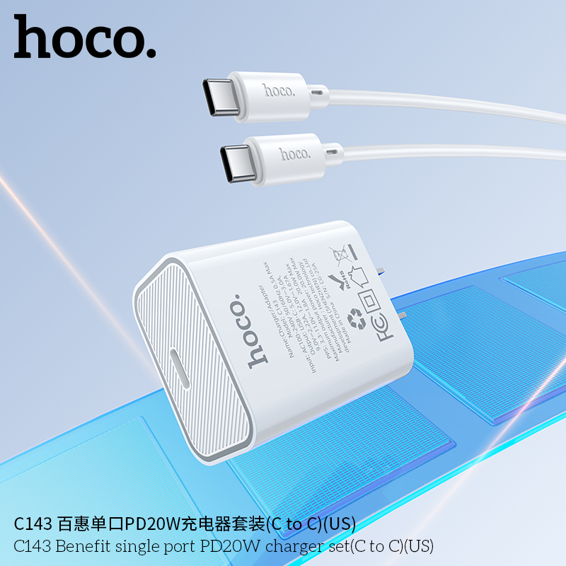 Giá sỉ chính hãng Hoco C143 Type-C 20W, gọn nhẹ