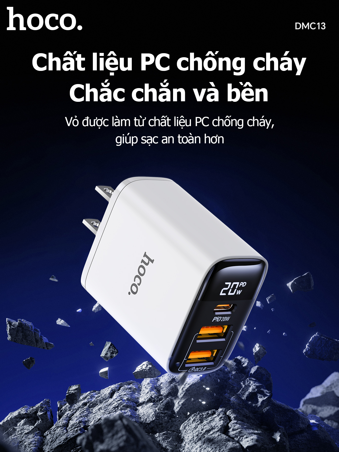 Củ Sạc Hoco DMC13 20w giá tốt