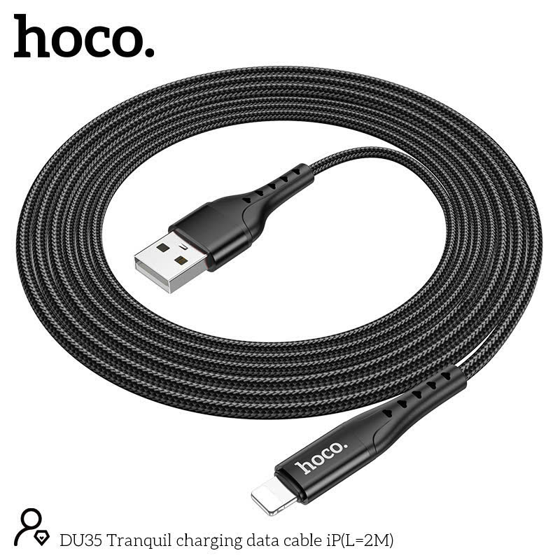 Cáp sạc Hoco DU35 iP 2m lõi đồng oxy hóa