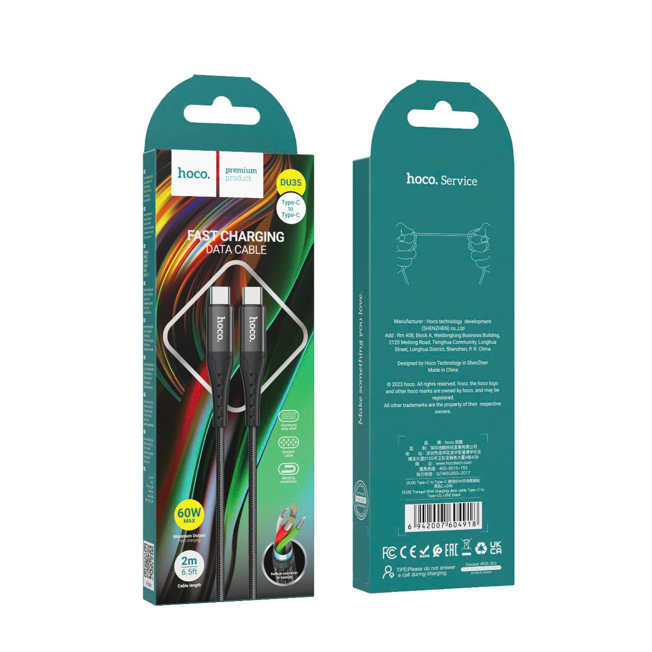 Cáp USB Hoco DU35 iP 2m chính hãng chất lượng