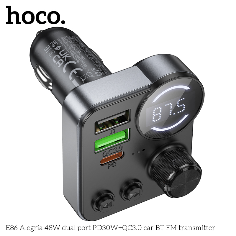 Tẩu Sạc Ô Tô Hoco FM BT E86 48w