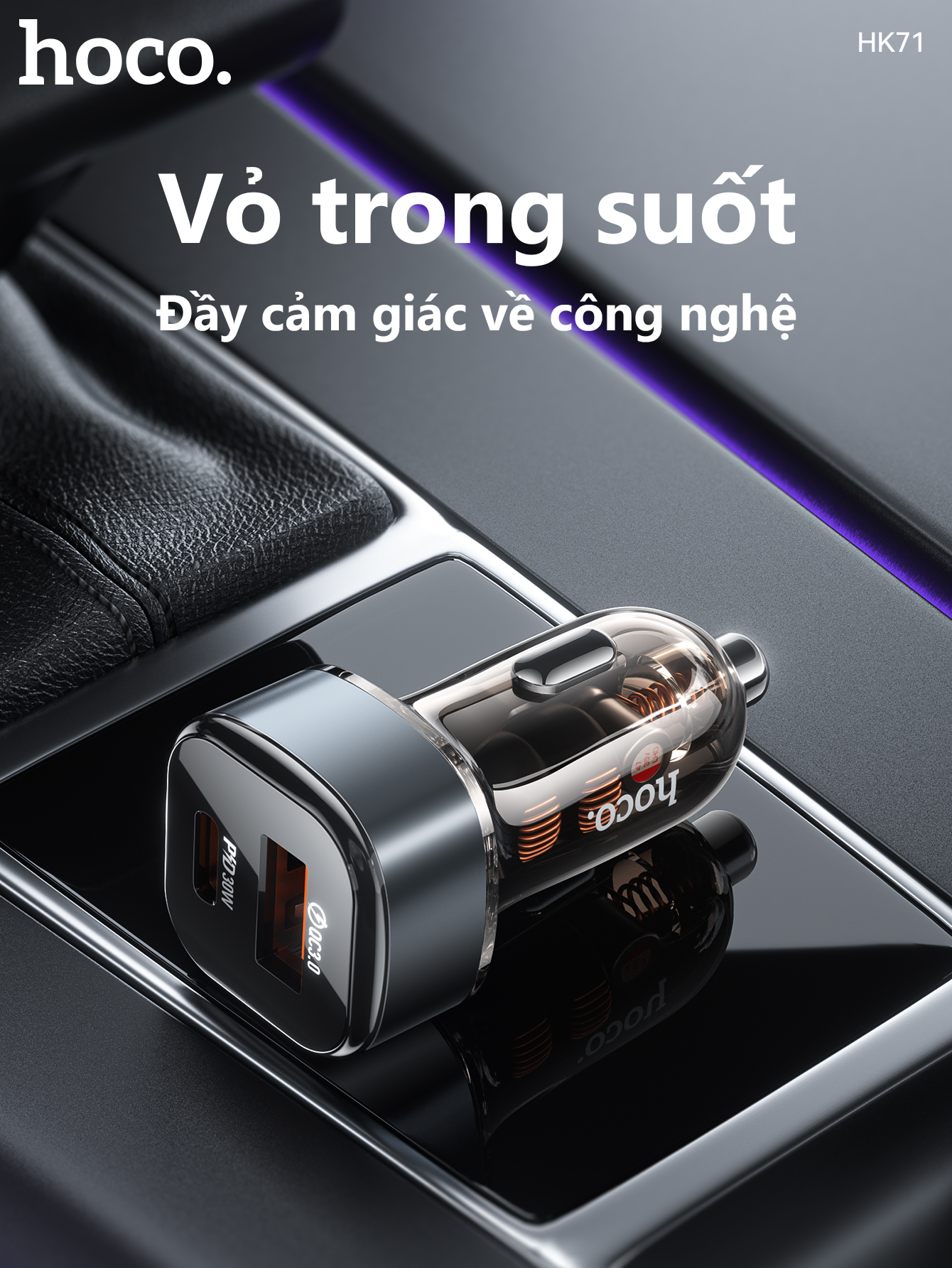 Tẩu Sạc Ô Tô Hoco HK71 48w giá tốt