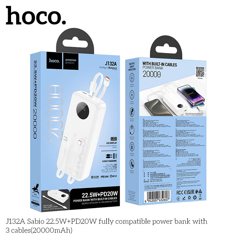 bán sỉ Sạc Dự Phòng Hoco J132A 20000mAh