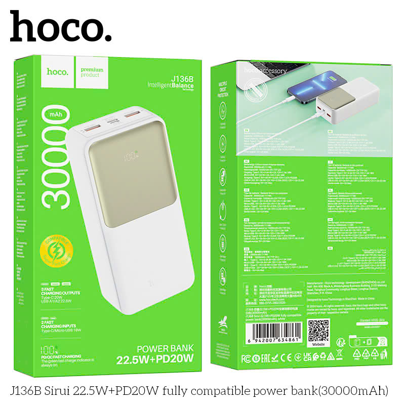 Sạc Dự Phòng Hoco J136B 30000mAh