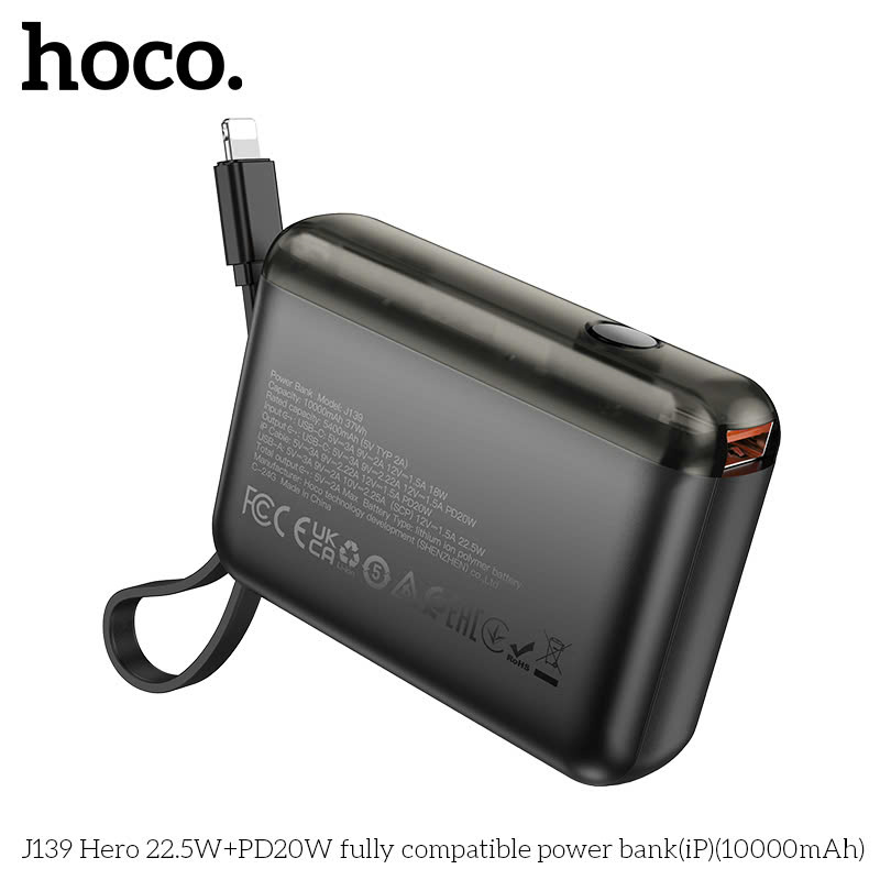 bán sỉ Sạc Dự Phòng Hoco J139 kèm dây iP 10000mAh