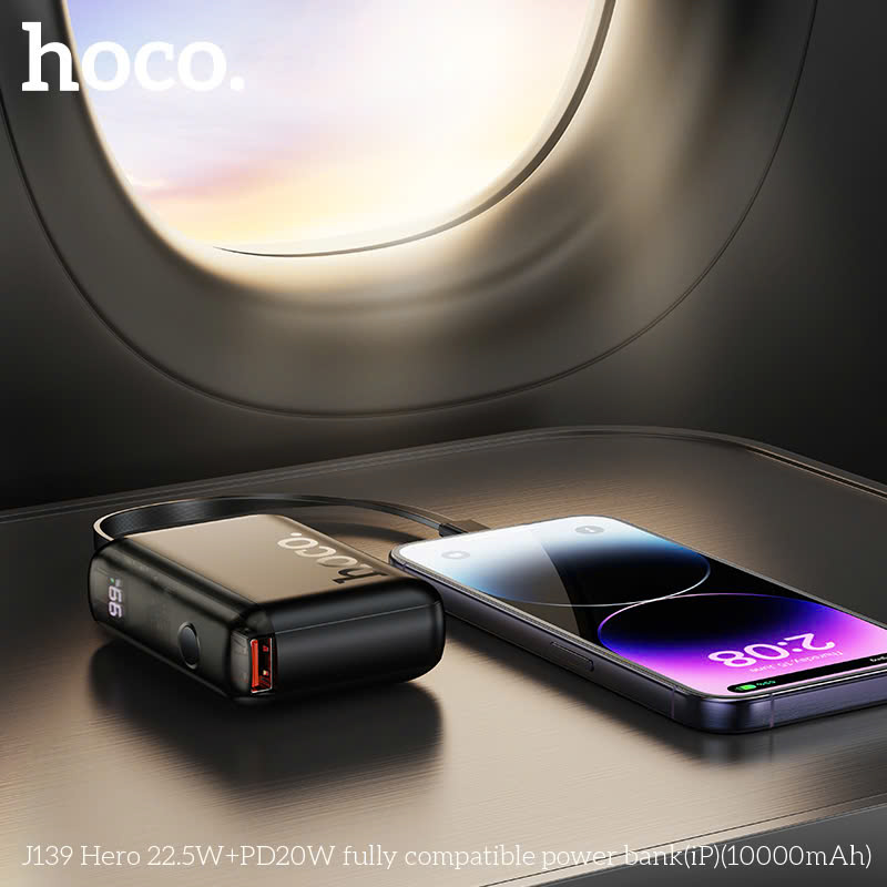 Sạc Dự Phòng Hoco J139 kèm dây iP 10000mAh giá sỉ