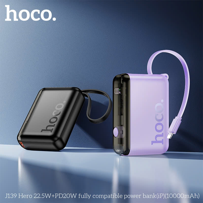 Sạc Dự Phòng Hoco J139 kèm dây iP 10000mAh giá tốt