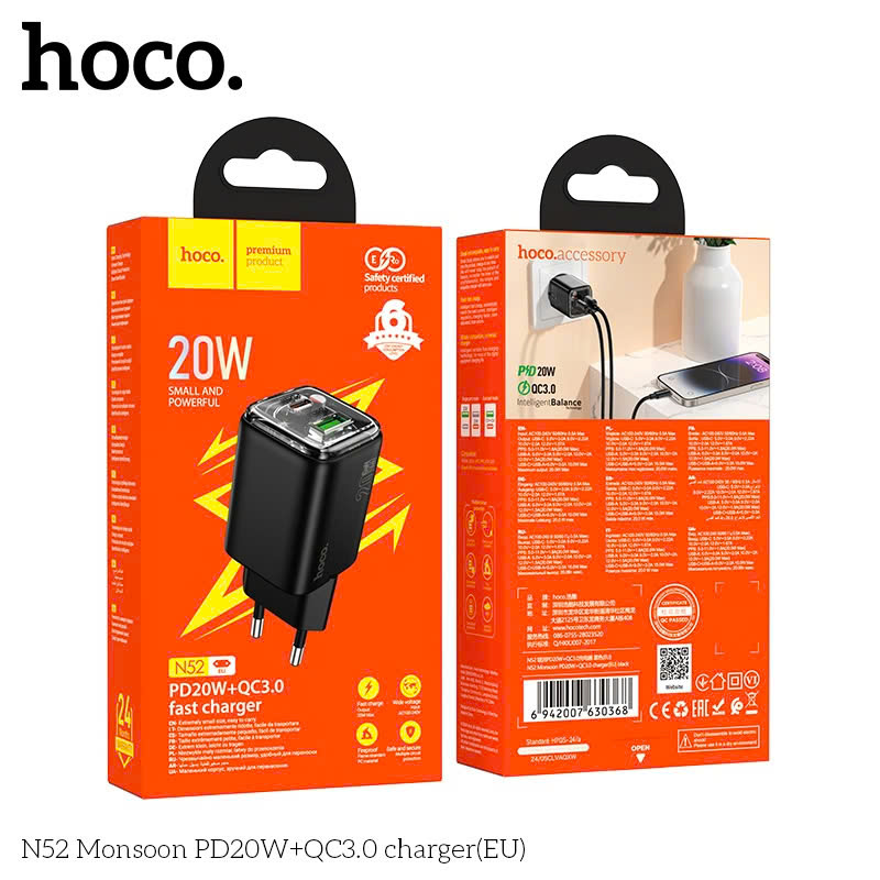 bán buôn Củ Sạc Nhanh Hoco N52A 20w