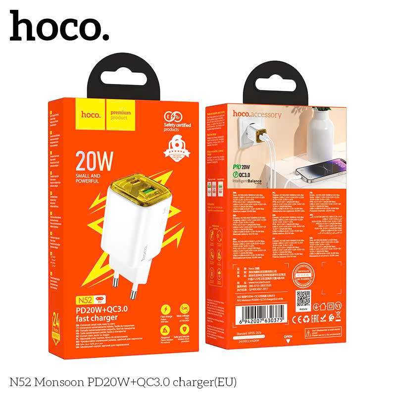 Củ Sạc Nhanh Hoco N52A 20w giá sỉ