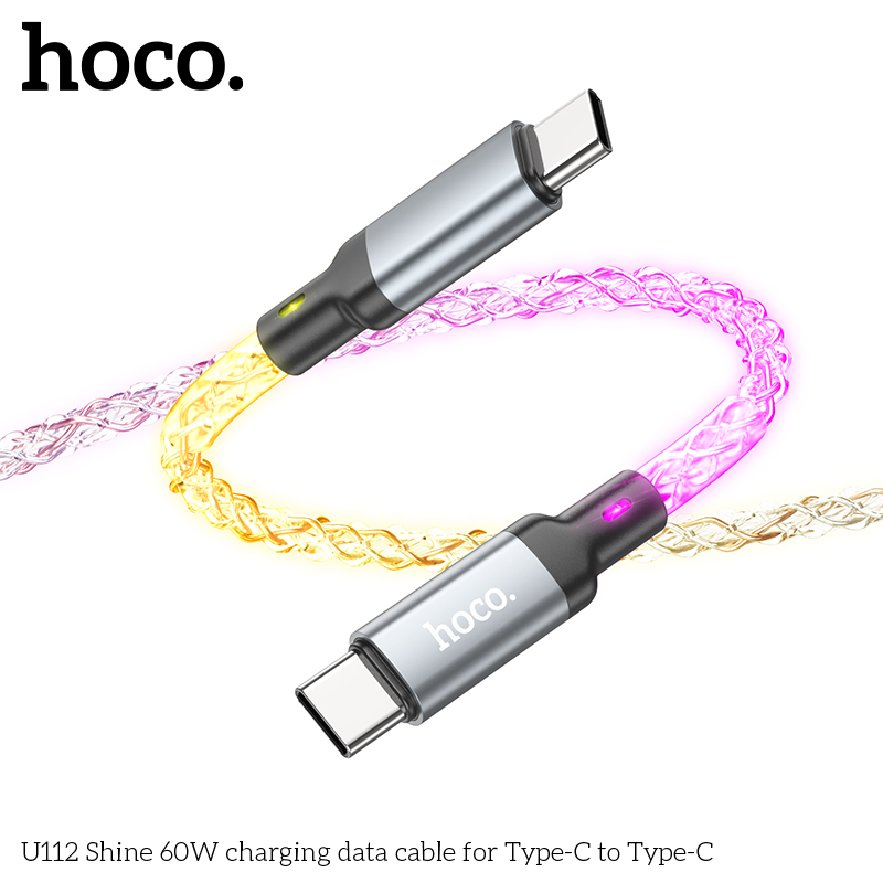 Cáp Type-C Hoco U112 dây dài 1m lõi đồng chất lượng giá tốt