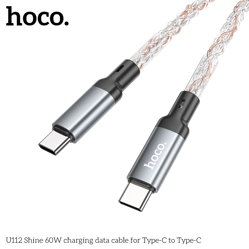 Cáp Hoco U112 sạc nhanh 60W, vỏ nhựa PVC bền bỉ giá buôn