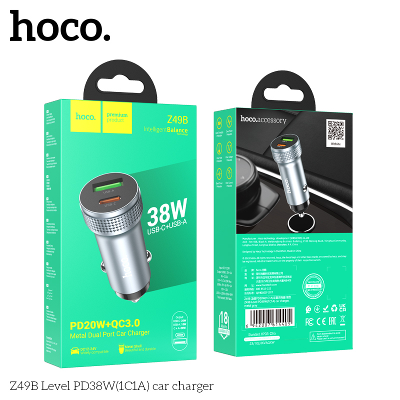 Tẩu Sạc Ô Tô Hoco Z49B 38w giá sỉ