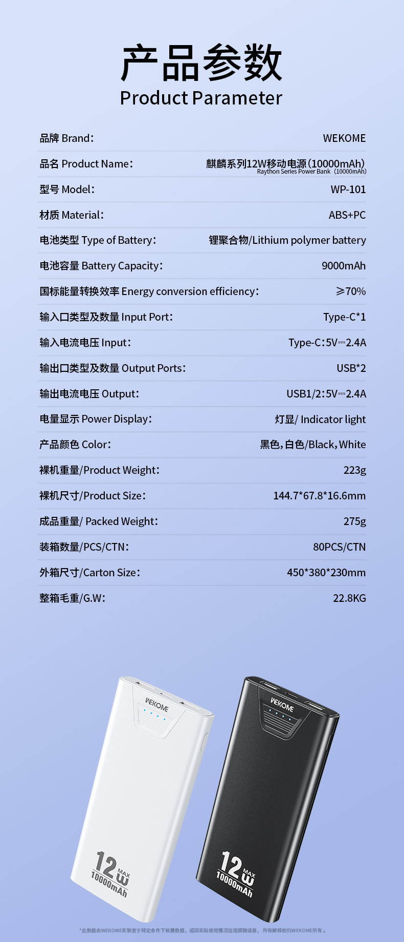 Sạc Dự Phòng Wekome WP-101 10000mAh