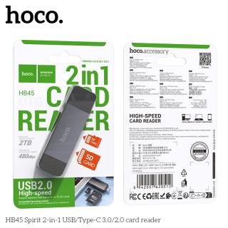 Đầu đọc thẻ Hoco HB45 USB Type-C 2.0 đa năng