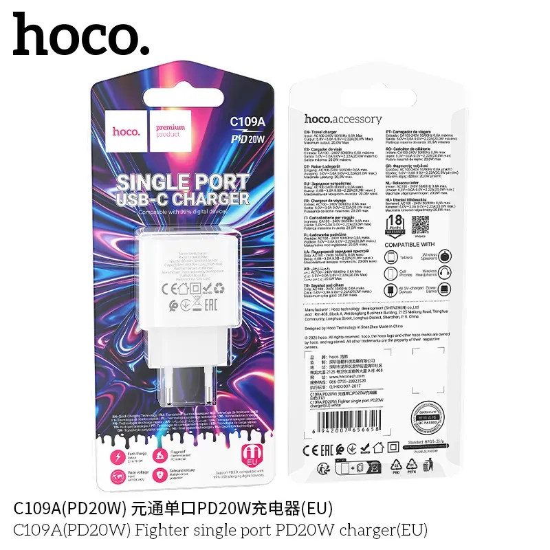 Củ Sạc PD20W Hoco C109A Fighter (EU)