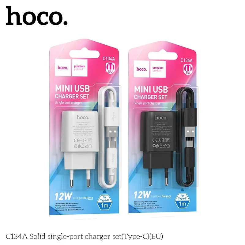 Bộ Sạc Kèm Dây Type-C Hoco C134A Solid (EU)