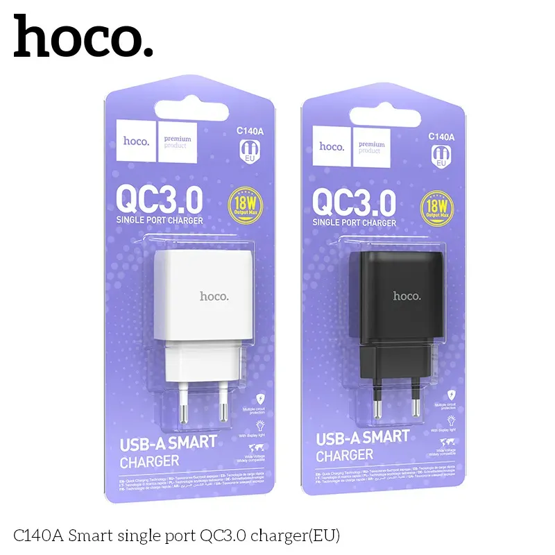 Củ Sạc QC3.0 Hoco C140A Smart (EU)