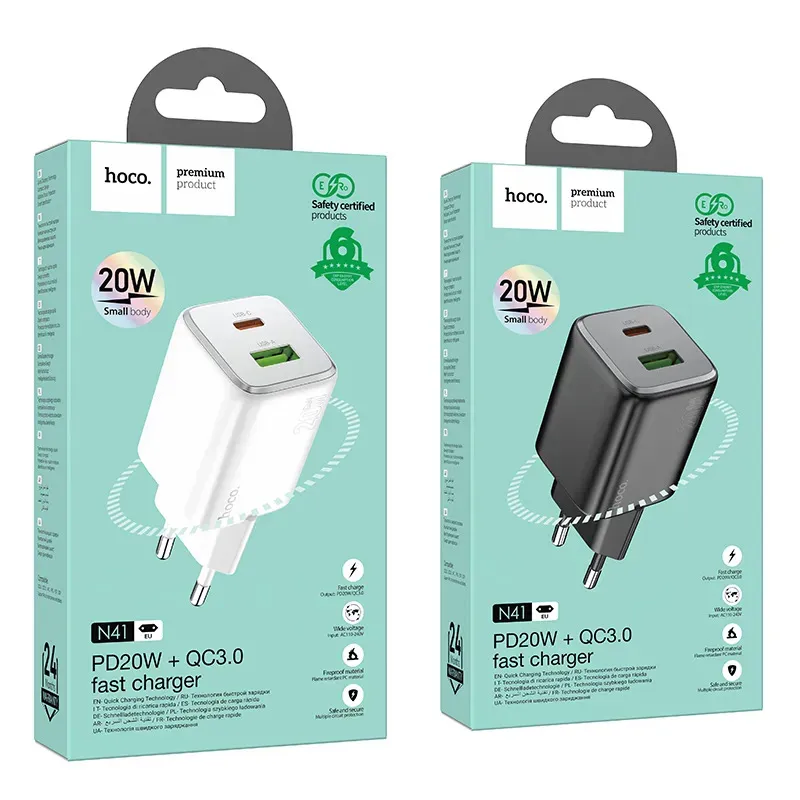 Củ Sạc PD20W+QC3.0 Hoco N41 Almighty (EU)