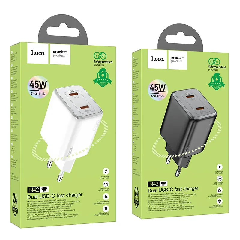 Củ Sạc PD45W Hoco N42 Elogiado (EU)