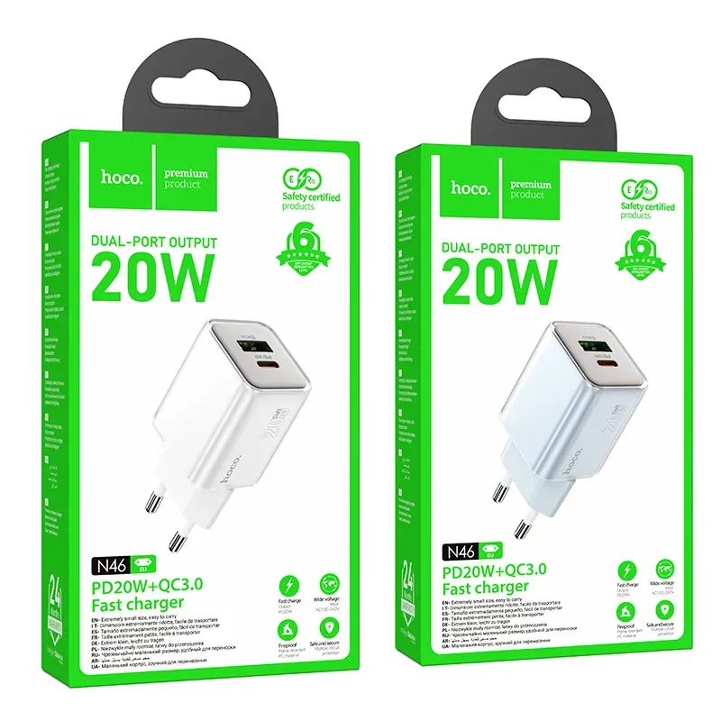 Củ Sạc PD20W+QC3.0 Hoco N46 Glorious (EU)