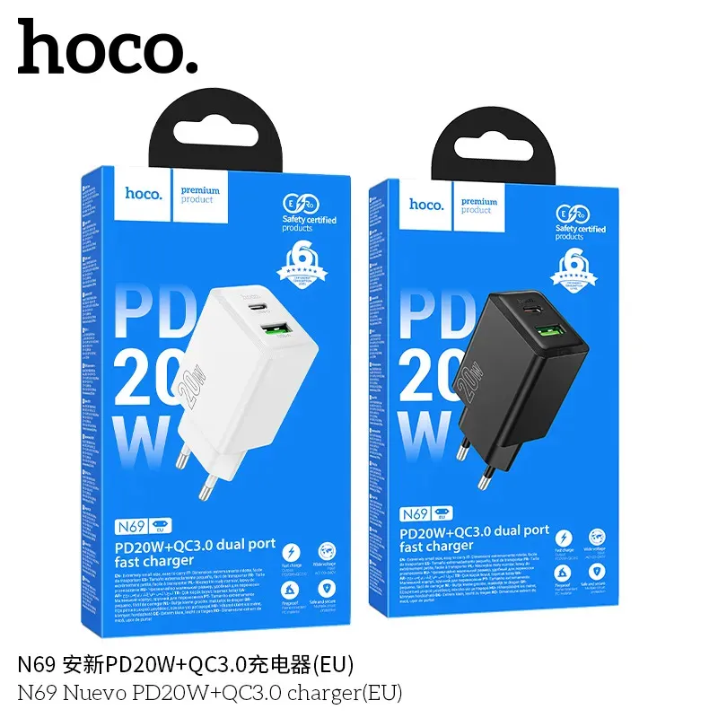 Củ Sạc PD20W+QC3.0 Hoco N69 Nuevo (EU)