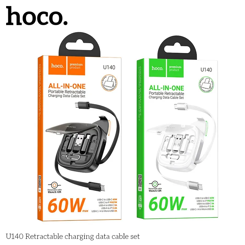 Cáp Sạc Type-C Hoco U140 Retractable Cable Set