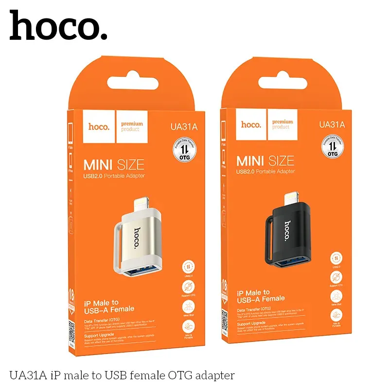 Bộ Chuyển Đổi Hoco UA31A iP male to USB female OTG adapter
